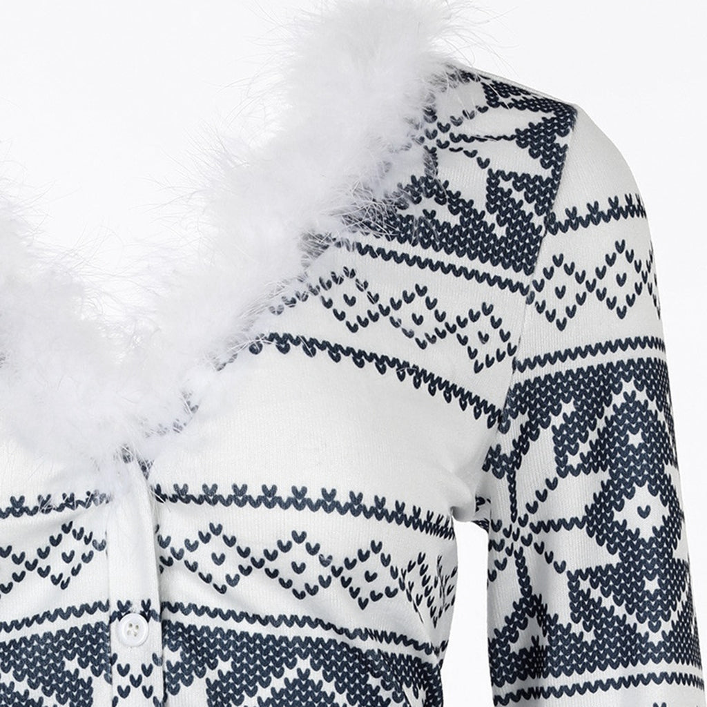 Christmas Printed One-piece Home Clothes Pajamas