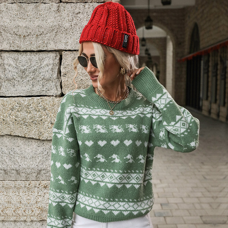 Women Knitted Christmas Snowflake Jumper