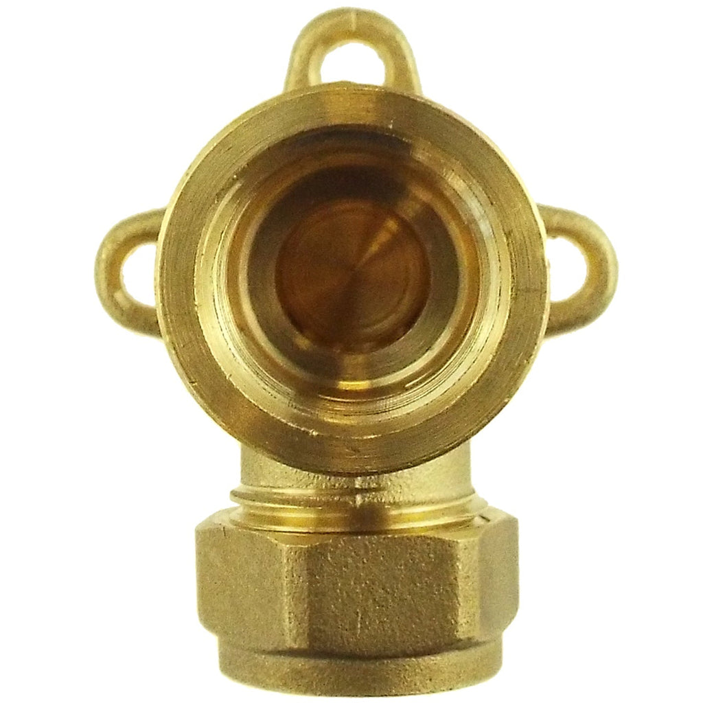 15mm Brass Wall Flange Kit with 15mm Barbed Polished Brass Tap-3