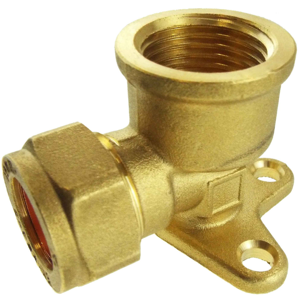 15mm Brass Wall Flange Kit with 15mm Barbed Polished Brass Tap-2