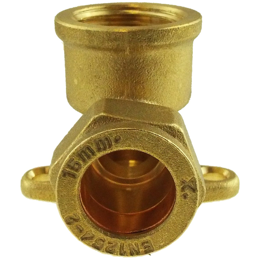 15mm Brass Wall Flange Kit with 15mm Barbed Polished Brass Tap-4