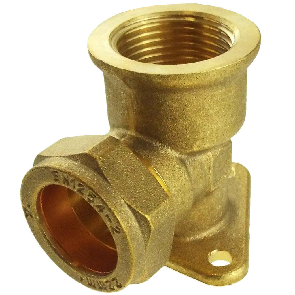 15mm Brass Wall Flange Kit with 15mm Barbed Polished Brass Tap-1